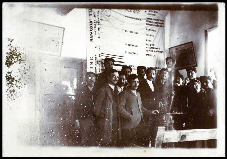 Prof. J. J. Manissadjian with his students, Merzifon, Turkey, date unknown.