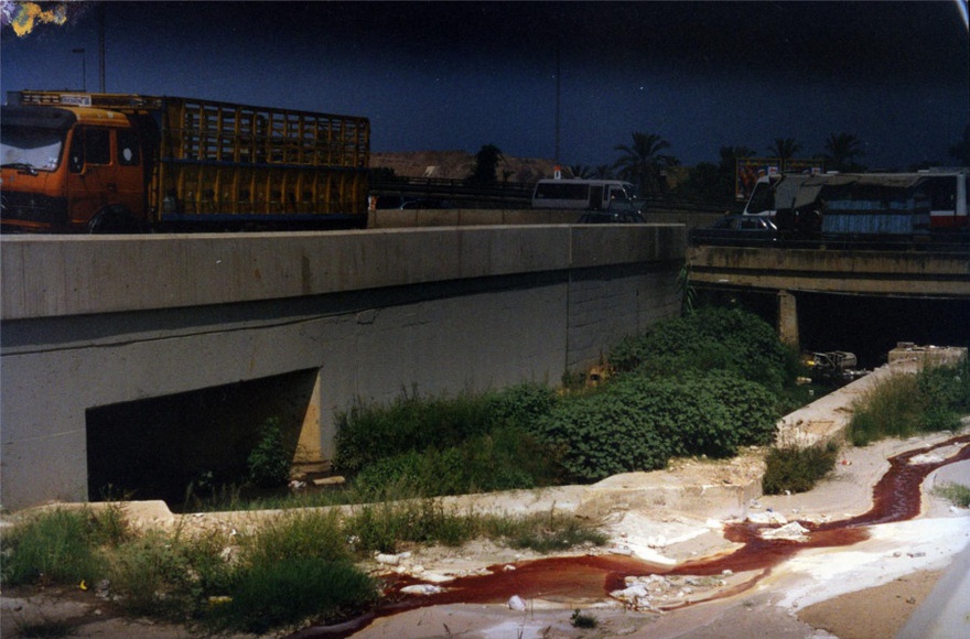 Jessika Khazrik, photomontage for her article Beirut’s Theatre Slides Into an Island of Trash, commissioned by TandemWorks for the publication Hammoud Badawi, November 2015. 