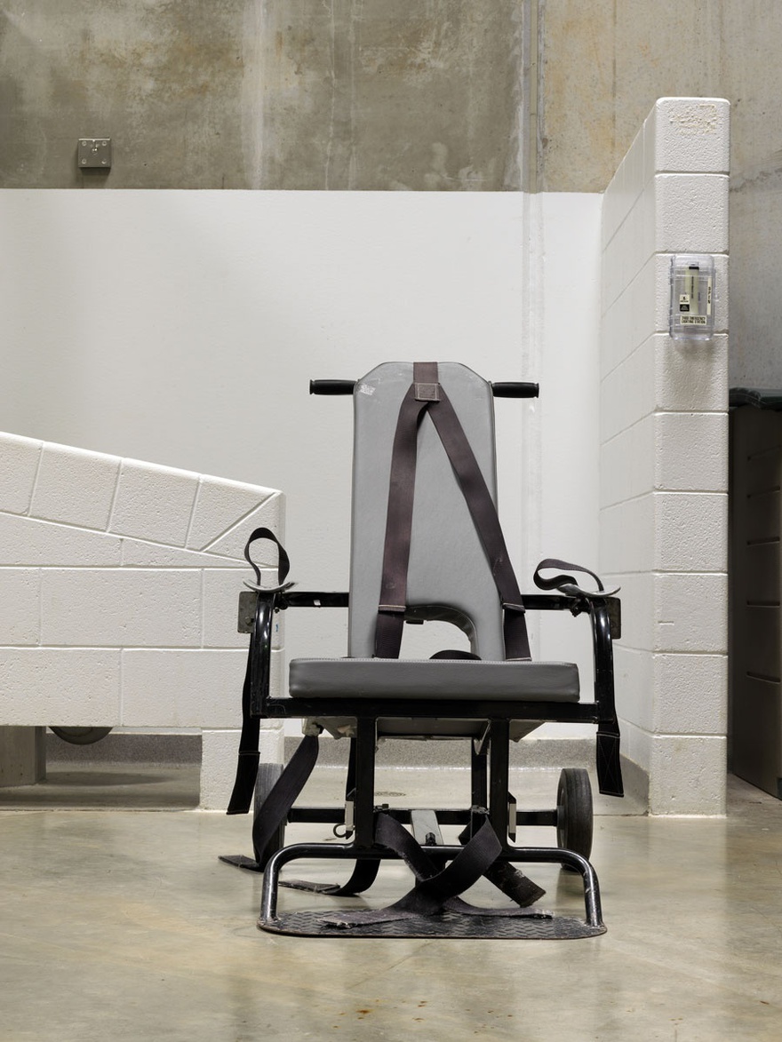 Edmund Clark, Guantanamo: If the Light Goes Out, Camp 6, Mobile force-feeding chair, from the series Guantanamo: If the Light Goes Out.