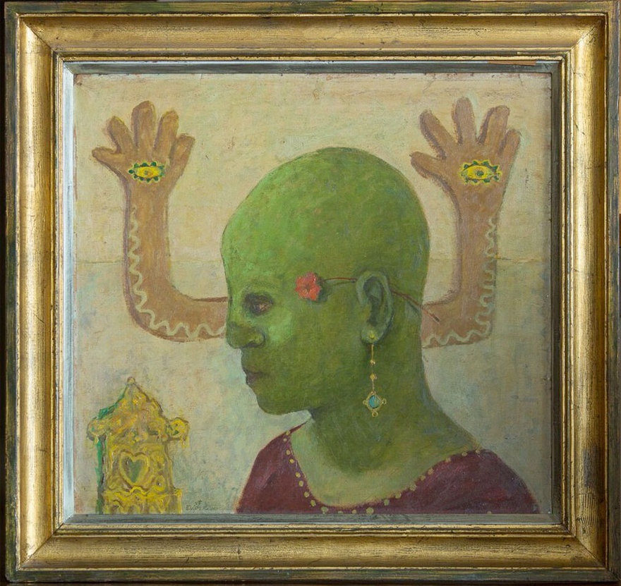 Abdel Hadi El-Gazzar, The Green Fool, 1951. Oil on cardboard, 63 x 70 cm.