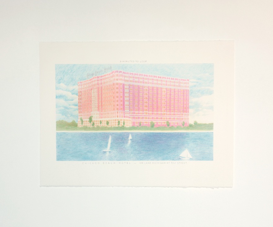 Lantian Xie, Chicago Beach Hotel, 2014. 30 x 23 cm, graphite on paper.