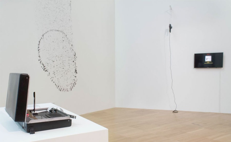 Installation view of Invisible Threads: Technology and its Discontents.