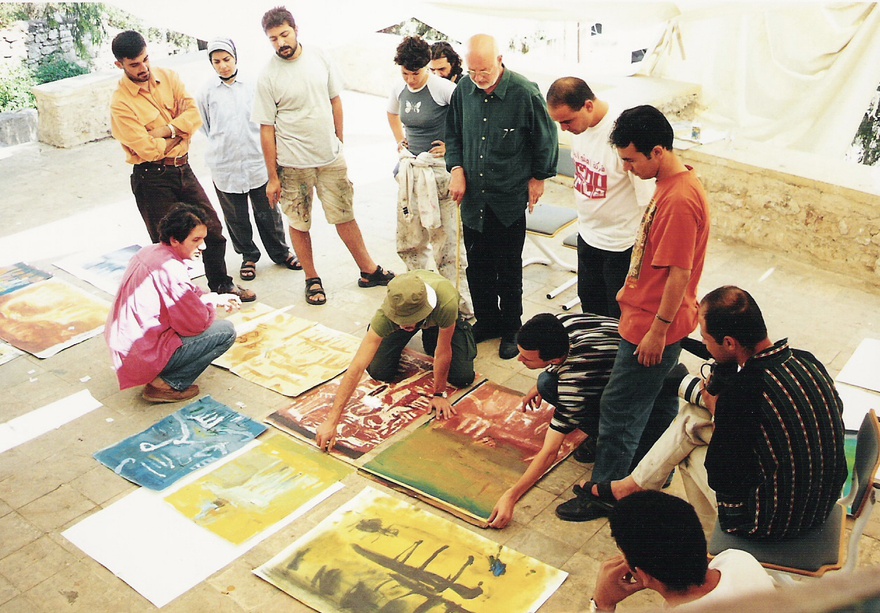 Marwan Kassab-Bachi (center, in glasses) with his students at the 2000 Summer Academy.