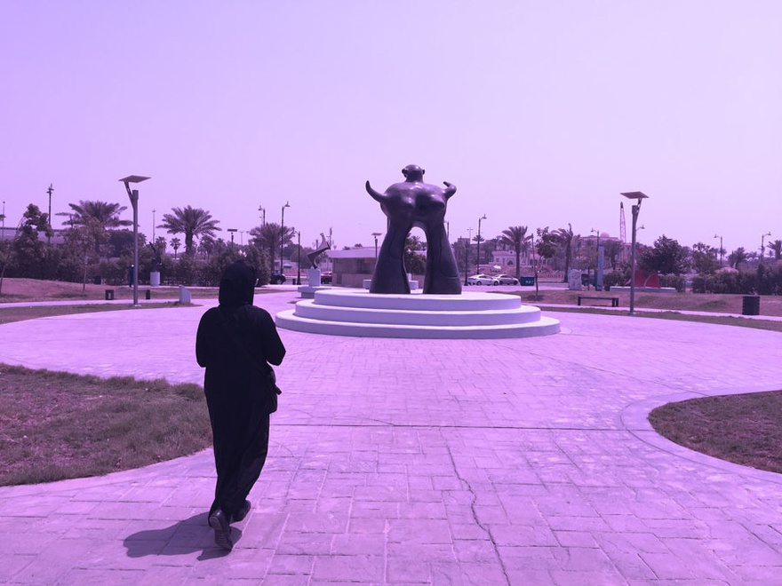 Monira Al Qadiri,  A public sculpture by Henry Moore, Jeddah.
